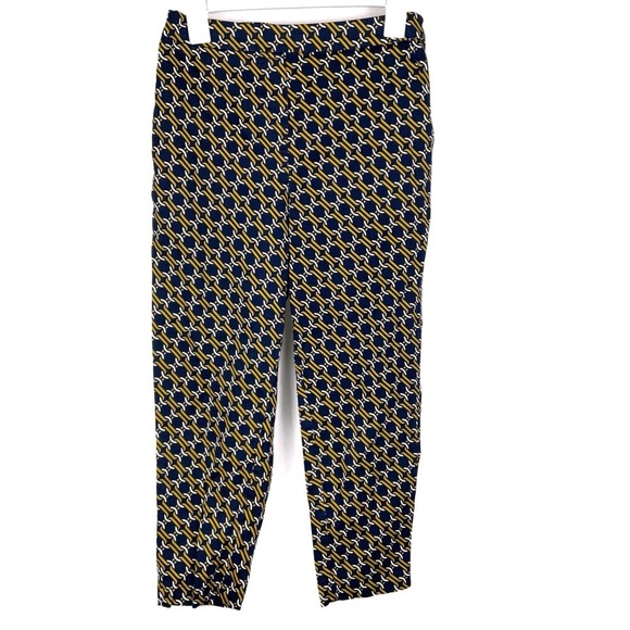 Boden Glorious British Style Stretch Waist Chain Link Print Pants | Size US 2P - Picture 1 of 6